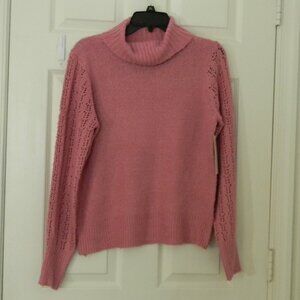 Madison + Hudson Pink Cowl Neck Sweater Sz M Feminine NWT